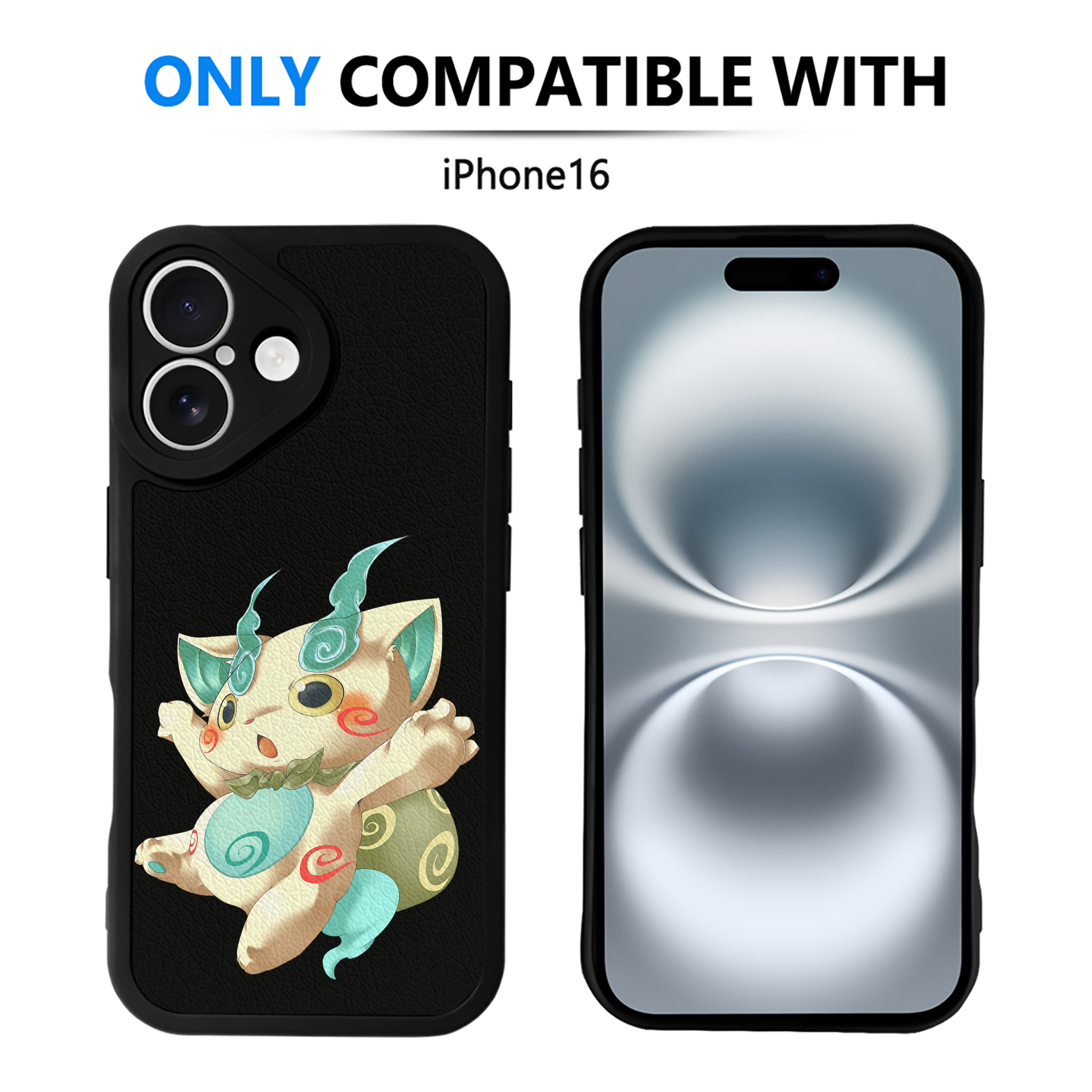 （画像用） 妖怪ウォッチ Yo-kai Watch 【iPhone 16シリーズ対応】シリコンスマホケース（レザー調） 材質：シリコン